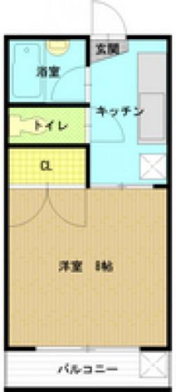 コーポ杉山(1K/3階)の間取り写真