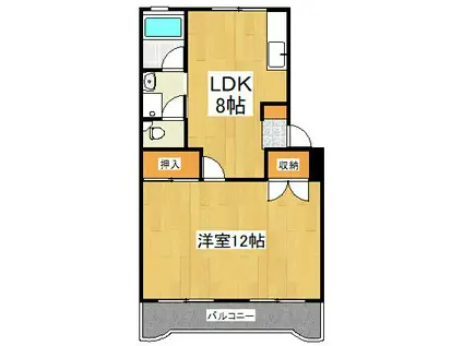 サニーハイツ(1LDK/3階)の間取り写真