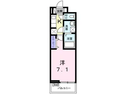 ポタミオン(1K/3階)の間取り写真