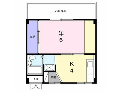 エビスハイツ(1DK/3階)の間取り写真