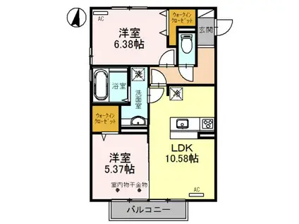 コンフォートT III(2LDK/2階)の間取り写真