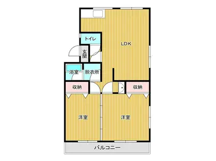 ロイヤルコーポ(2LDK/3階)の間取り写真