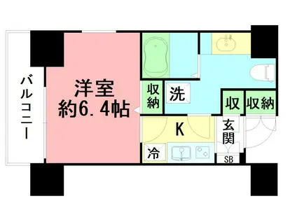 NーSTAGE 平塚II(1K/4階)の間取り写真