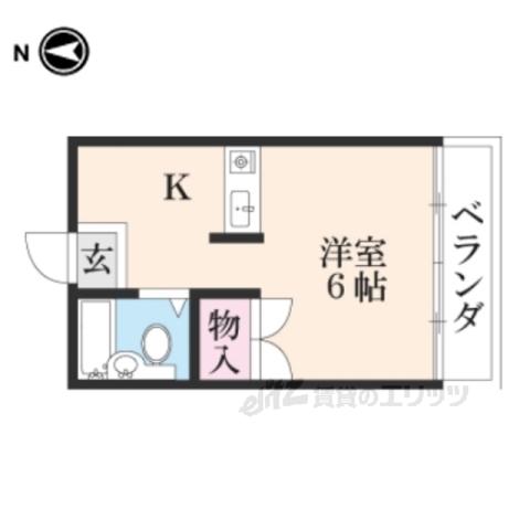 ロイヤルメゾン向日町(1K/4階)の間取り写真
