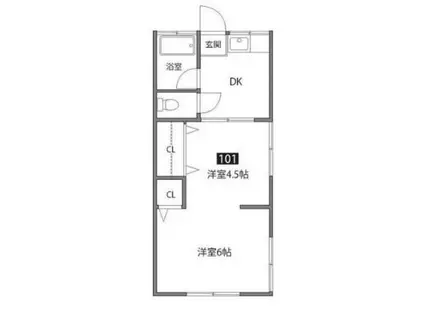 アーバンハイム成城(1K/1階)の間取り写真