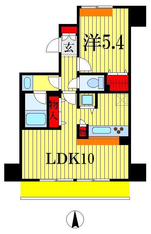 ウィルテラス千葉中央(1LDK/6階)の間取り写真