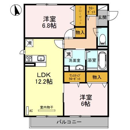 FRIEND ESAKAHIGASHI(2LDK/2階)の間取り写真