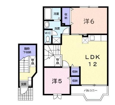 ピュアドリームⅡ(2LDK/2階)の間取り写真