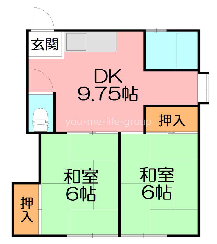 フラットSANO(2DK/2階)の間取り写真