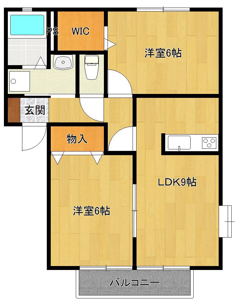 パナレジデンス妙義館(2LDK/1階)の間取り写真