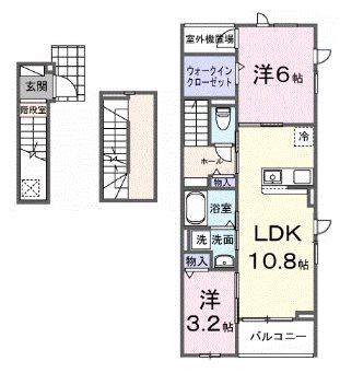 ヒカルサ西東京向台ウエスト(2LDK/3階)の間取り写真