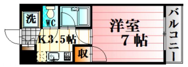 メイユール広兼(1K/1階)の間取り写真
