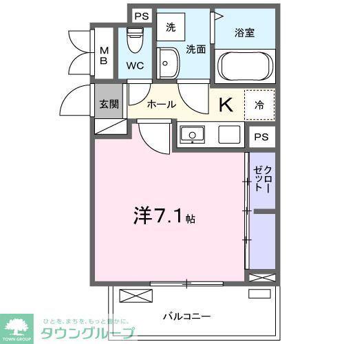 ヒカルサ熊谷曙町(1K/3階)の間取り写真