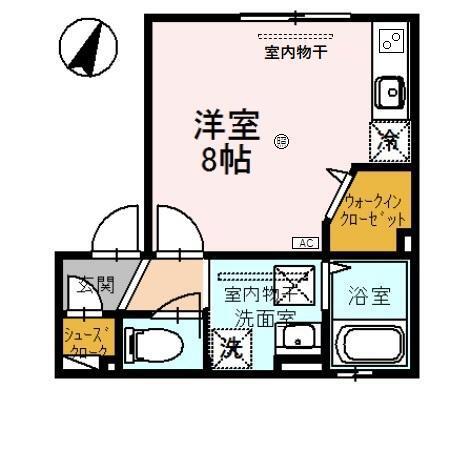 N・D-ROOMIII(ワンルーム/1階)の間取り写真
