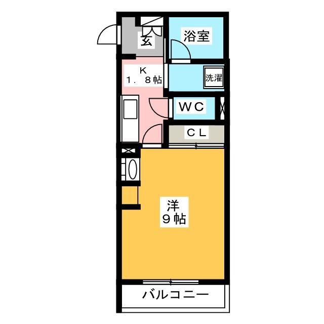 リオリエントアリスティオ(1K/1階)の間取り写真