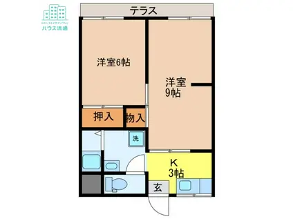 栄隆ハウス(2K/1階)の間取り写真