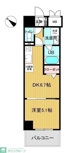 LUCE VII(1DK/5階)の間取り写真