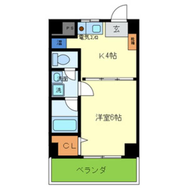 リヴィエール三井(1K/6階)の間取り写真