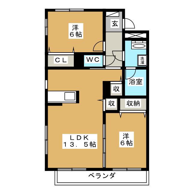 ブレインエテルナーレ(2LDK/1階)の間取り写真