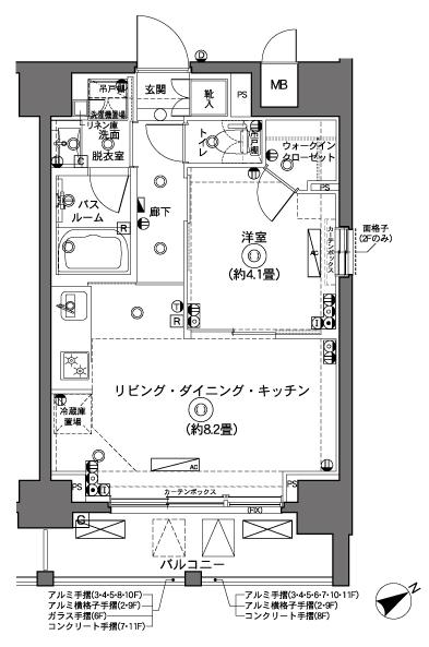ズーム横浜(1LDK/9階)の間取り写真