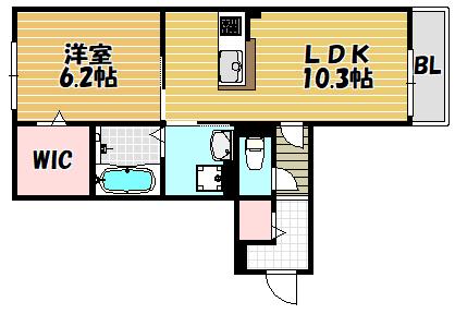 ルナメゾンB棟(2LDK/2階)の間取り写真