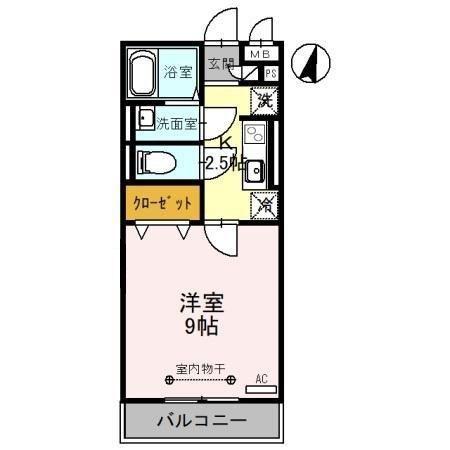 グランドソレーユBABAIII(1K/1階)の間取り写真