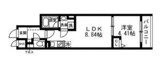 SOLASIA RESIDENCE 武蔵小山(1LDK/3階)の間取り写真