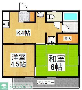 ベルカーサ アベ(2K/2階)の間取り写真