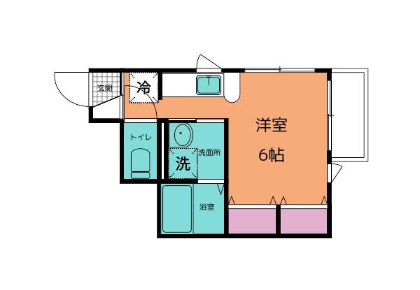ヴィスティージュ(ワンルーム/1階)の間取り写真