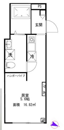 クレサージュ青戸(ワンルーム/2階)の間取り写真