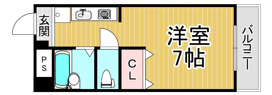 ハイツコンフォート(1K/2階)の間取り写真