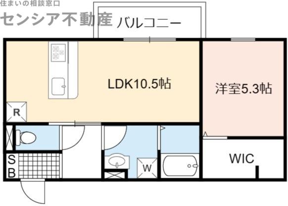 D-ROOMU-NOE(1LDK/3階)の間取り写真