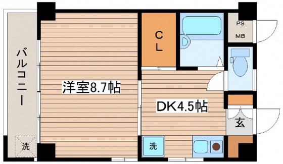 コートドール3(1DK/3階)の間取り写真
