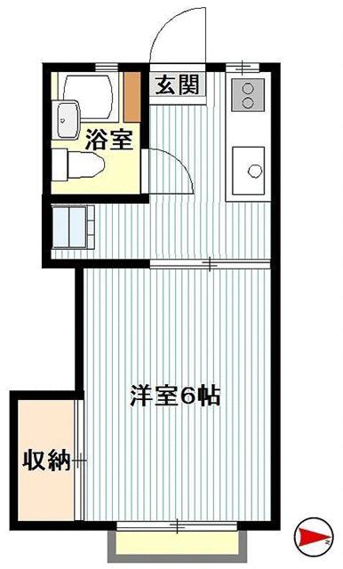 永島ハウス(1K/2階)の間取り写真