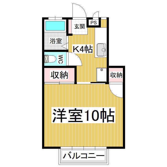 コーポ永友 D(1K/2階)の間取り写真