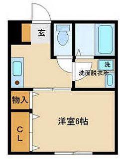 ヴィラサンフラワー(1K/2階)の間取り写真