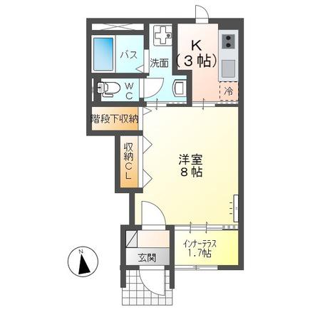 サニープレイス(1K/1階)の間取り写真