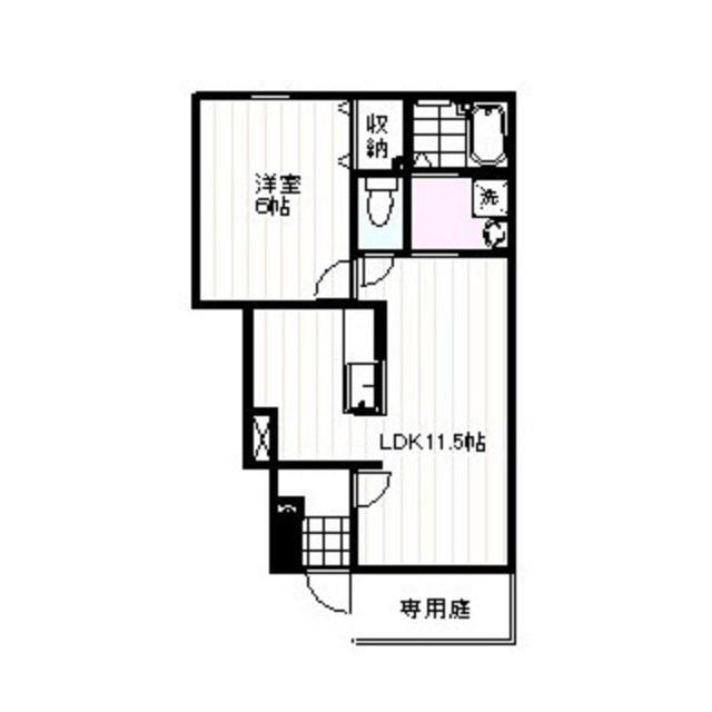 フォレットフォンティーヌB(1LDK/1階)の間取り写真