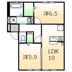 エルメゾンローズ(2LDK/2階)の間取り写真