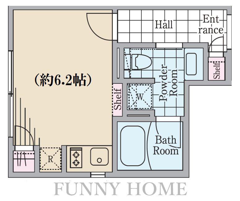REVE RESIDENCE 三宿(ワンルーム/1階)の間取り写真