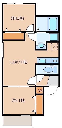STARRY春(2LDK/2階)の間取り写真