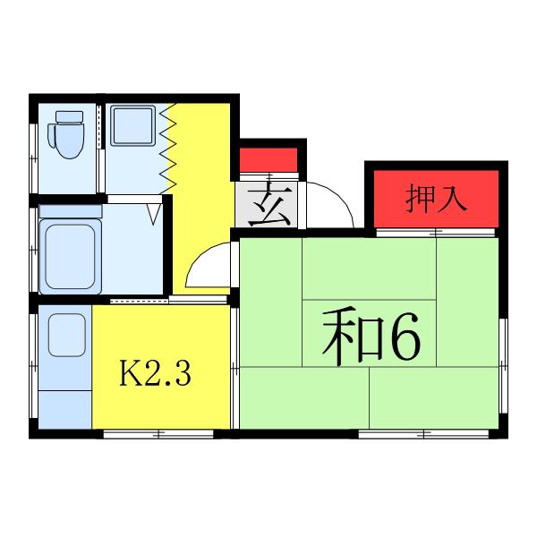 サンコーポ(1K/1階)の間取り写真