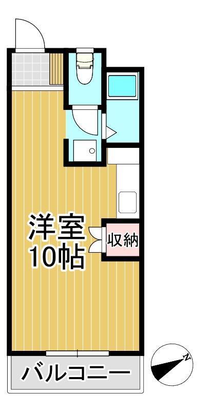 グレースマンション櫛原(ワンルーム/3階)の間取り写真