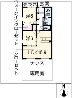 REGALO(2LDK/1階)の間取り写真