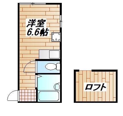 アーバンコート浦郷南(ワンルーム/2階)の間取り写真