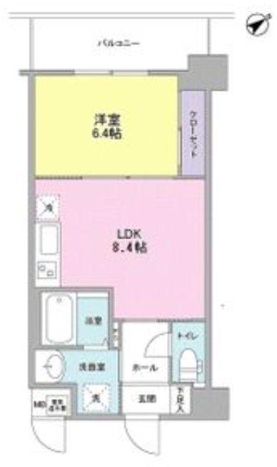 シティコート大小路II(1LDK/5階)の間取り写真