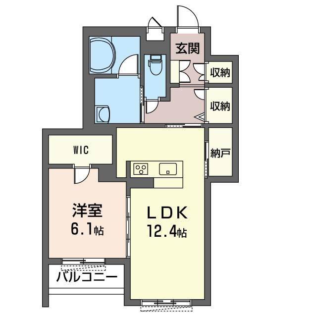 WISE USE(1LDK/3階)の間取り写真