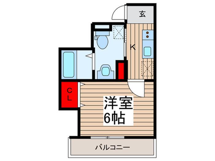 ウエストガーデン越谷袋山(1K/3階)の間取り写真