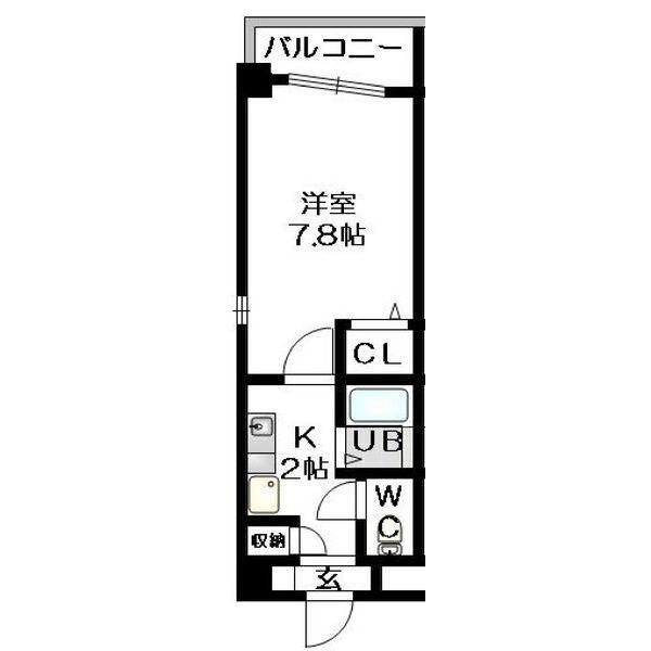 TOWN COURT(1K/2階)の間取り写真