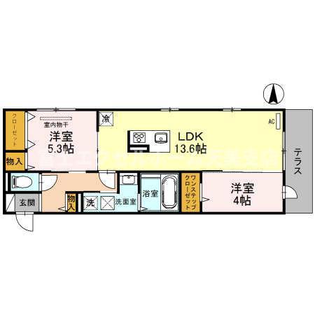 ラ・マーサ(2LDK/1階)の間取り写真